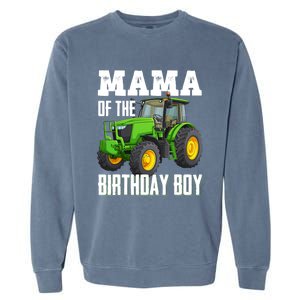 Mama Of The Birthday Boy Family Tractors Farm Trucks Bday Garment-Dyed Sweatshirt