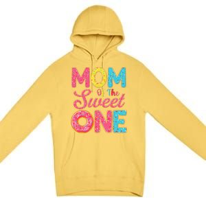 Mom Of The Sweet One 1st Birthday Donut Theme Family Premium Pullover Hoodie