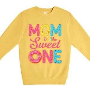 Mom Of The Sweet One 1st Birthday Donut Theme Family Premium Crewneck Sweatshirt