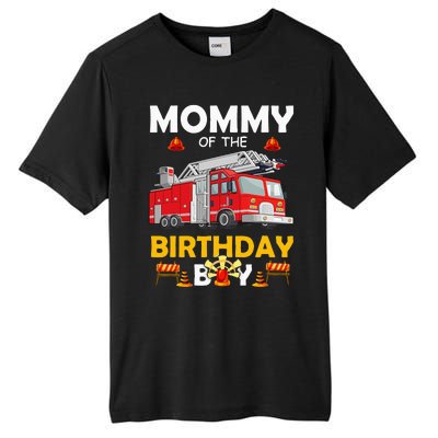 Mommy Of The Birthday Fire Truck Firefighter Party Mom Tall Fusion ChromaSoft Performance T-Shirt