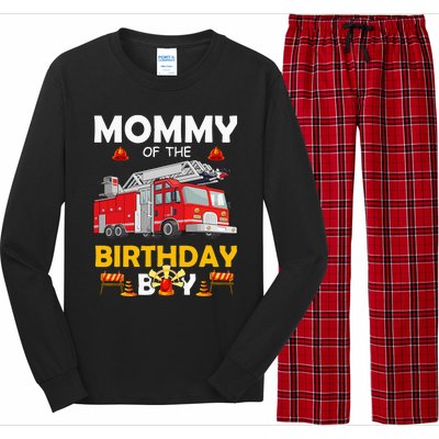 Mommy Of The Birthday Fire Truck Firefighter Party Mom Long Sleeve Pajama Set