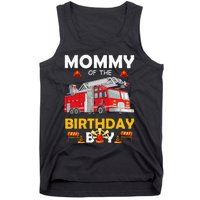 Mommy Of The Birthday Fire Truck Firefighter Party Mom Tank Top