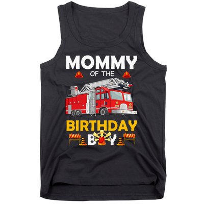 Mommy Of The Birthday Fire Truck Firefighter Party Mom Tank Top