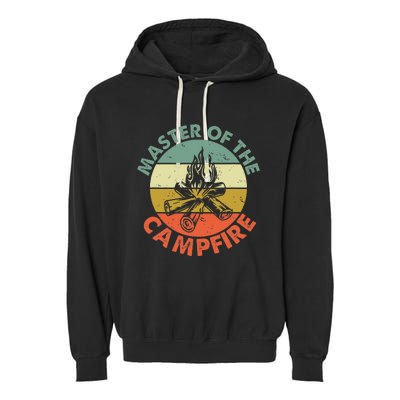 Master Of The Campfire Dad Camping Garment-Dyed Fleece Hoodie