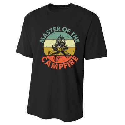 Master Of The Campfire Dad Camping Performance Sprint T-Shirt