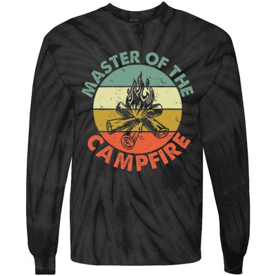 Master Of The Campfire Dad Camping Tie-Dye Long Sleeve Shirt