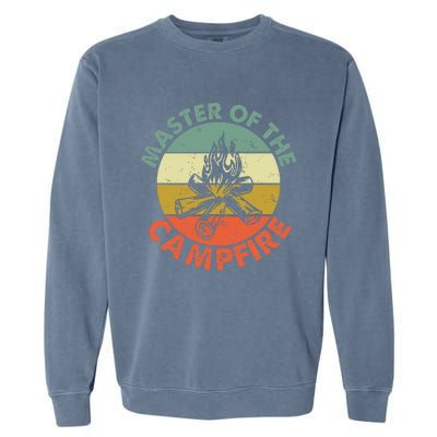 Master Of The Campfire Dad Camping Garment-Dyed Sweatshirt