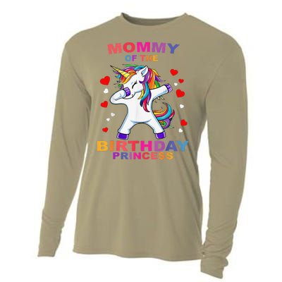 Mommy Of The Birthday Princess Unicorn Outfit Cooling Performance Long Sleeve Crew