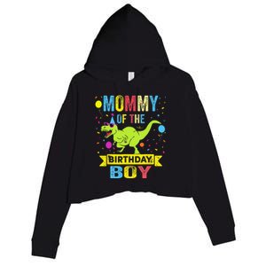 Mommy Of The Birthday TRex RAWR Dinosaur Birthday Crop Fleece Hoodie