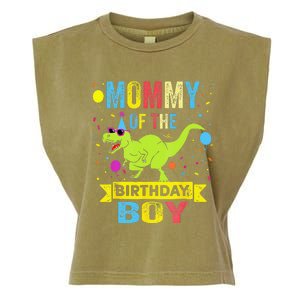 Mommy Of The Birthday TRex RAWR Dinosaur Birthday Garment-Dyed Women's Muscle Tee