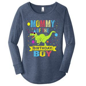 Mommy Of The Birthday TRex RAWR Dinosaur Birthday Women's Perfect Tri Tunic Long Sleeve Shirt