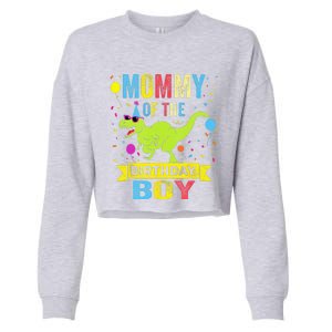 Mommy Of The Birthday TRex RAWR Dinosaur Birthday Cropped Pullover Crew