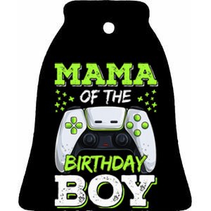 Mama Of The Birthday  Gamer Family Matching Ceramic Bell Ornament