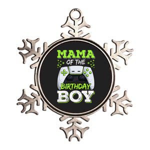 Mama Of The Birthday  Gamer Family Matching Metallic Star Ornament