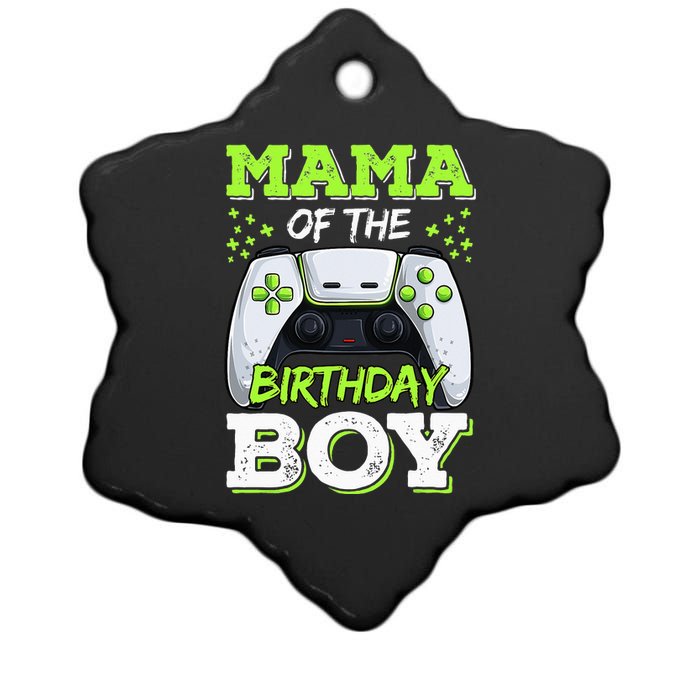 Mama Of The Birthday  Gamer Family Matching Ceramic Star Ornament