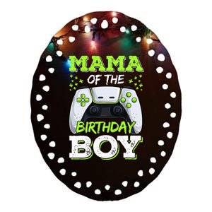 Mama Of The Birthday  Gamer Family Matching Ceramic Oval Ornament