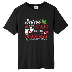 Magic Of Tiny Mistletoes Labor And Delivery Christmas Tall Fusion ChromaSoft Performance T-Shirt