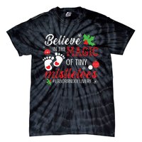 Magic Of Tiny Mistletoes Labor And Delivery Christmas Tie-Dye T-Shirt