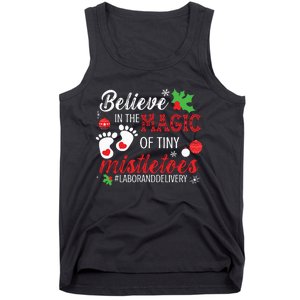 Magic Of Tiny Mistletoes Labor And Delivery Christmas Tank Top