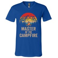 Master Of The Campfire Vintage Funny Camping Outdoor Funny Gift V-Neck T-Shirt