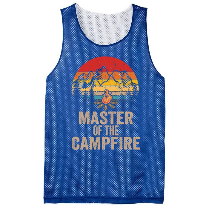 Master Of The Campfire Vintage Funny Camping Outdoor Funny Gift Mesh Reversible Basketball Jersey Tank