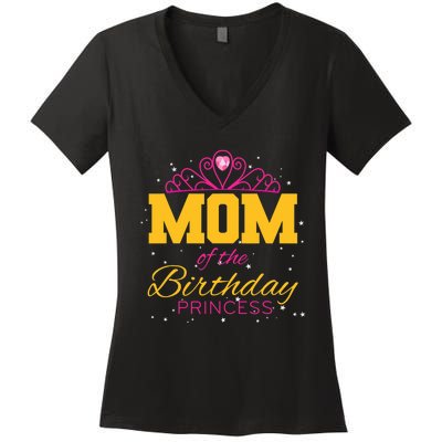 Mommy Of The Birthday Girl Mother For Birthday Women's V-Neck T-Shirt