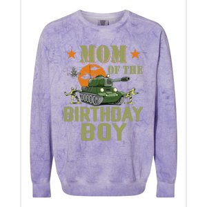 Mom Of The Birthday Boy Army Party Birthday Family Colorblast Crewneck Sweatshirt