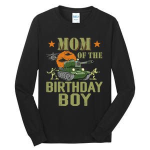 Mom Of The Birthday Boy Army Party Birthday Family Tall Long Sleeve T-Shirt