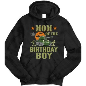 Mom Of The Birthday Boy Army Party Birthday Family Tie Dye Hoodie