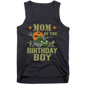 Mom Of The Birthday Boy Army Party Birthday Family Tank Top