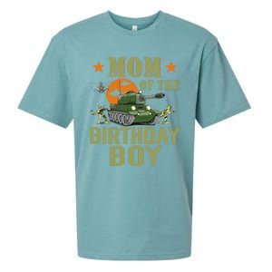 Mom Of The Birthday Boy Army Party Birthday Family Sueded Cloud Jersey T-Shirt