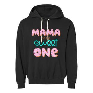 Mama of The Sweet One First Birthday Matching Family Donut Garment-Dyed Fleece Hoodie