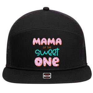 Mama of The Sweet One First Birthday Matching Family Donut 7 Panel Mesh Trucker Snapback Hat