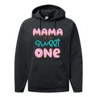 Mama of The Sweet One First Birthday Matching Family Donut Performance Fleece Hoodie