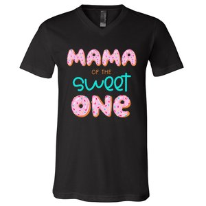 Mama of The Sweet One First Birthday Matching Family Donut V-Neck T-Shirt