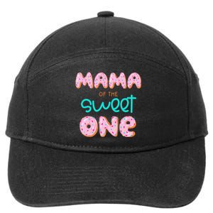 Mama of The Sweet One First Birthday Matching Family Donut 7-Panel Snapback Hat