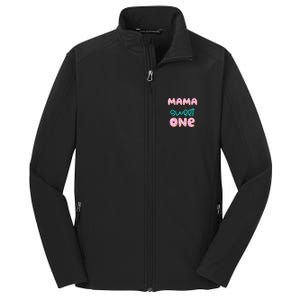 Mama of The Sweet One First Birthday Matching Family Donut Core Soft Shell Jacket