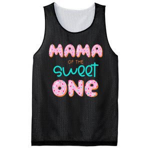 Mama of The Sweet One First Birthday Matching Family Donut Mesh Reversible Basketball Jersey Tank