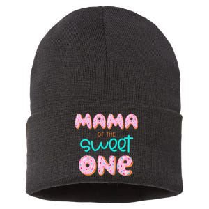 Mama of The Sweet One First Birthday Matching Family Donut Sustainable Knit Beanie