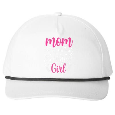 Mom Of The Birthday Girl Funny Mama Bday Party Snapback Five-Panel Rope Hat