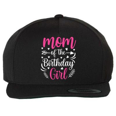 Mom Of The Birthday Girl Funny Mama Bday Party Wool Snapback Cap