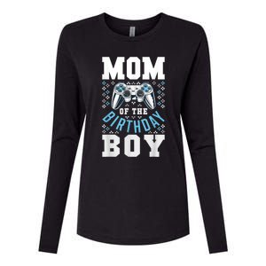 Mom Of The Birthday Boy Matching Video Gamer Birthday Party Womens Cotton Relaxed Long Sleeve T-Shirt