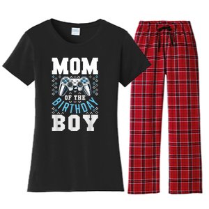 Mom Of The Birthday Boy Matching Video Gamer Birthday Party Women's Flannel Pajama Set