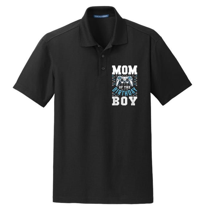 Mom Of The Birthday Boy Matching Video Gamer Birthday Party Dry Zone Grid Polo