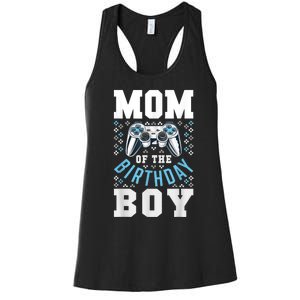 Mom Of The Birthday Boy Matching Video Gamer Birthday Party Women's Racerback Tank