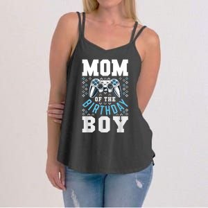 Mom Of The Birthday Boy Matching Video Gamer Birthday Party Women's Strappy Tank