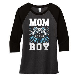 Mom Of The Birthday Boy Matching Video Gamer Birthday Party Women's Tri-Blend 3/4-Sleeve Raglan Shirt