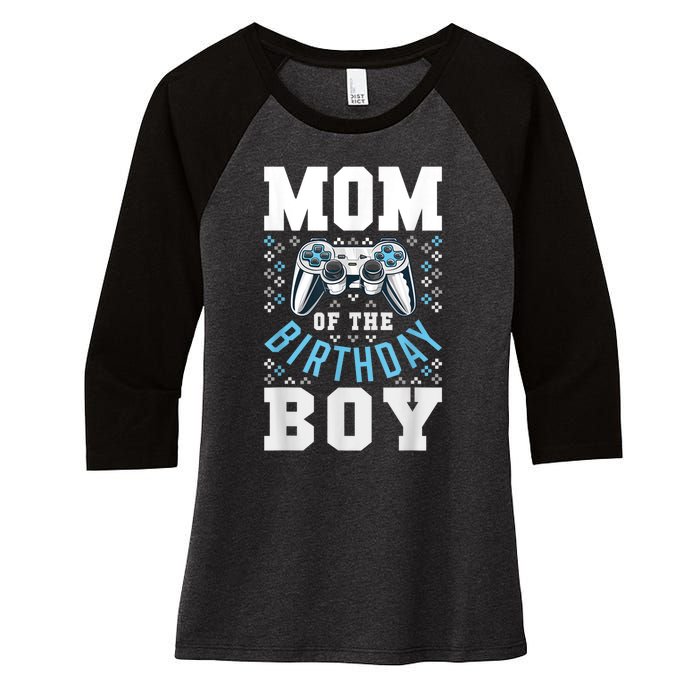 Mom Of The Birthday Boy Matching Video Gamer Birthday Party Women's Tri-Blend 3/4-Sleeve Raglan Shirt