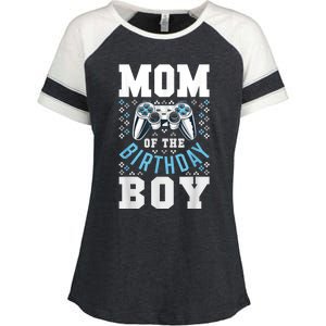 Mom Of The Birthday Boy Matching Video Gamer Birthday Party Enza Ladies Jersey Colorblock Tee