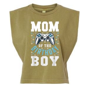 Mom Of The Birthday Boy Matching Video Gamer Birthday Party Garment-Dyed Women's Muscle Tee